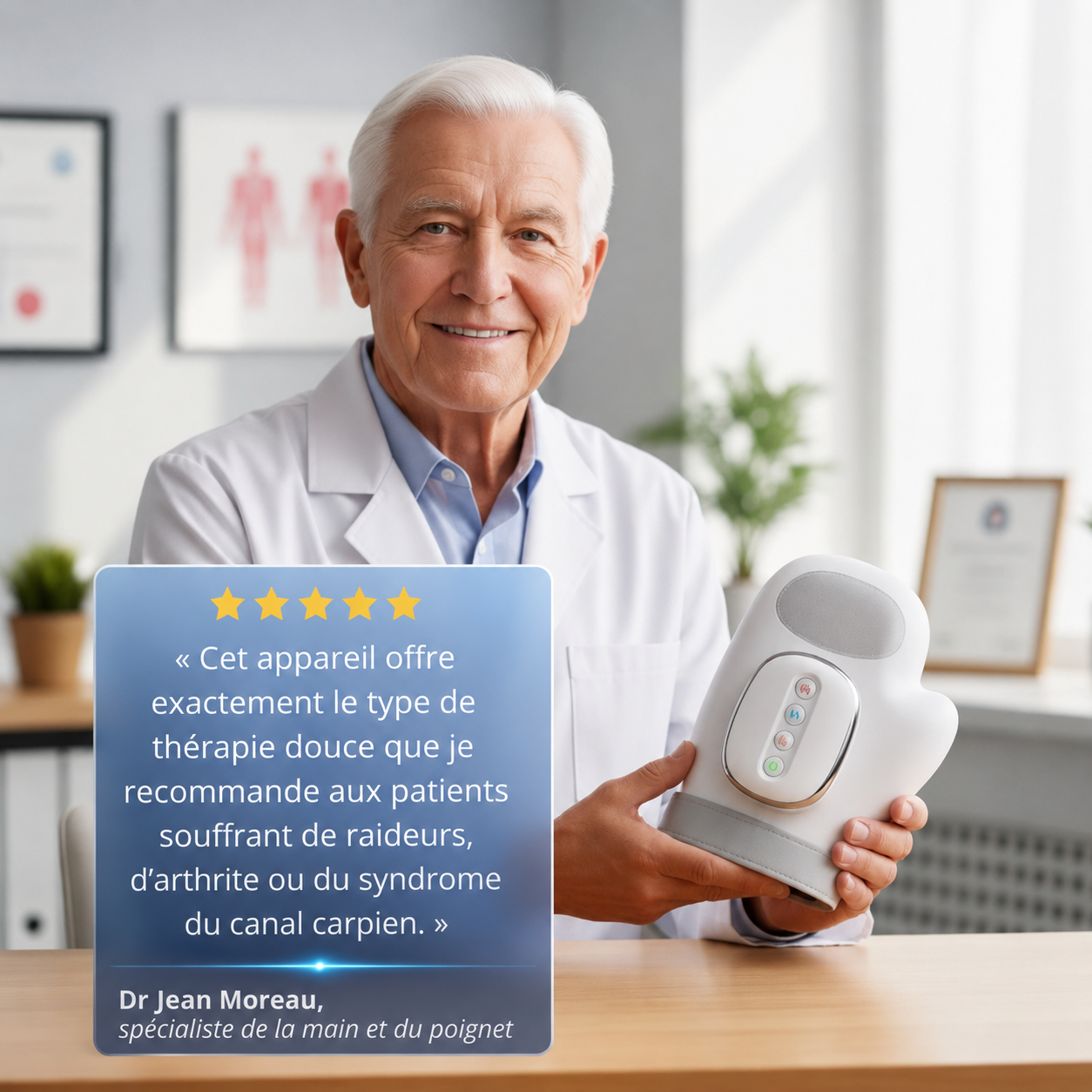 Masseur pour les mains contre l’arthrite, le syndrome du canal carpien et les douleurs articulaires