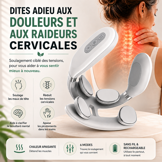 TheraPro™ Masseur Cervical — Soulagement à domicile des tensions du cou