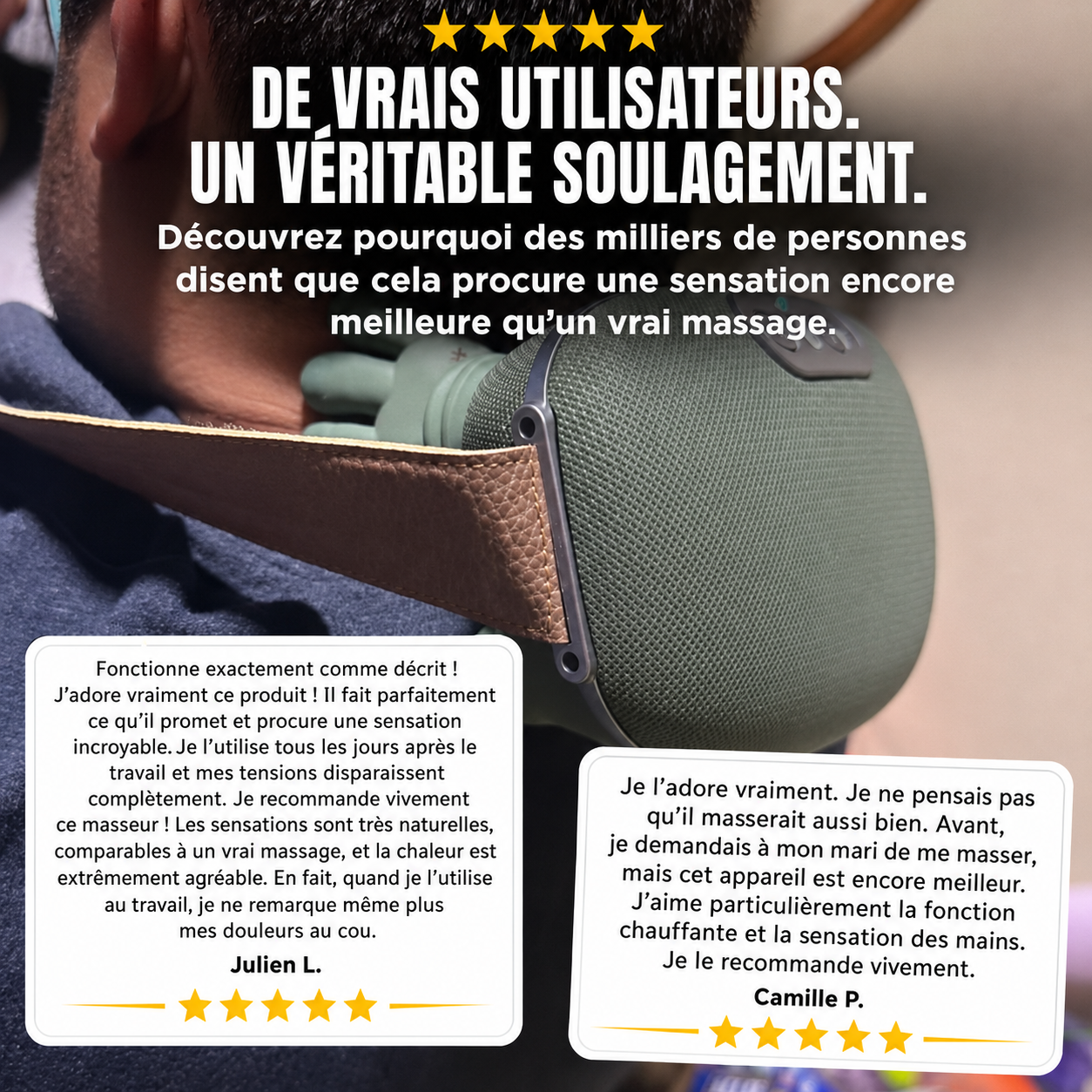 TouchéPro™ - Masseur Shiatsu pour le cou et le dos