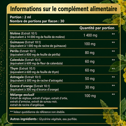 Gouttes de Soutien Pulmonaire à la Molène