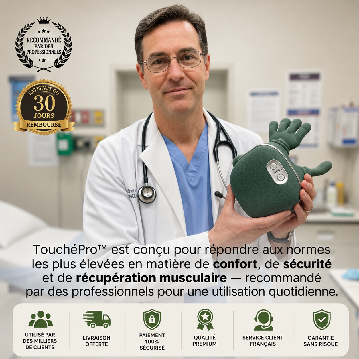 TouchéPro™ - Masseur Shiatsu pour le cou et le dos