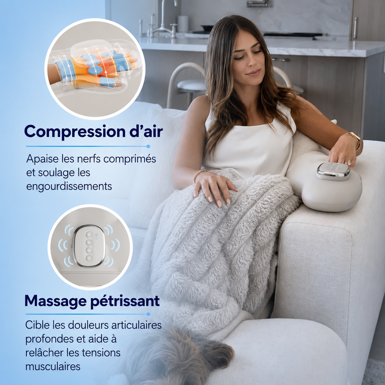 Masseur pour les mains contre l’arthrite, le syndrome du canal carpien et les douleurs articulaires